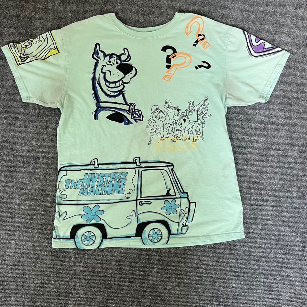 Scooby-Doo Mystery Machine Graphic T-Shirt Mint Green Large RN71868